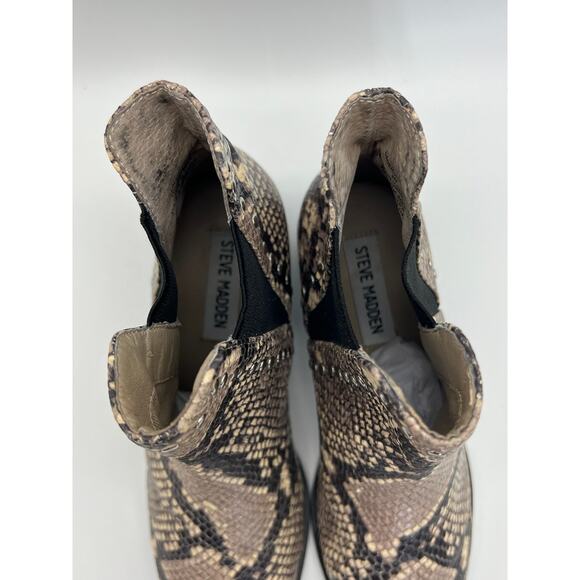 Steve Madden Cade Gray Snake Skin Stretch Leather Booties Casual Boots Size 6M - Picture 7 of 9